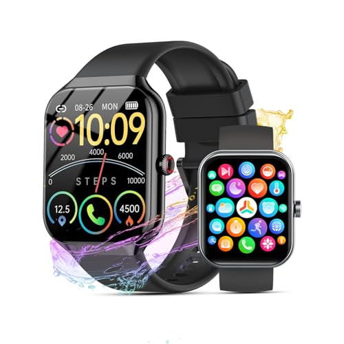 Smart Watch for Men Women(Answer/Make Calls), 2026 New 1.96' HD Smartwatch, Fitness Tracker with 110+ Sport Modes, IP68 Waterproof Pedometer, Heart Rate/Sleep/Step Monitor for Android iOS, Black