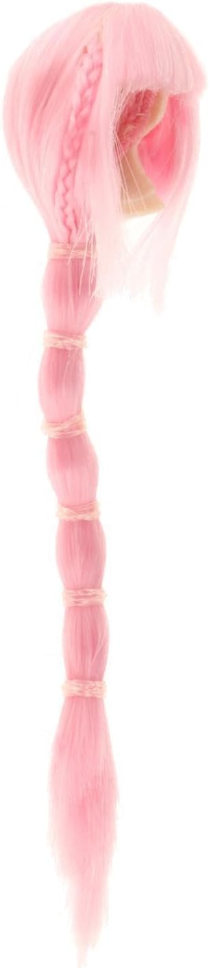 Doll Aesthetics With 1/6 Scale Simulation Hair Female Hair Fit For Doll Figures Long Head Model Toy Figure Accessory 16 Smooth And Lifelike Action Figures Model Dolls, Pink Braid
