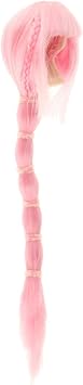 Action Figures Model Dolls Woman Doll Wig Beautifully Crafted 1/6 Scale Hair Fits Standard Doll Bodies Long Hair Head Model Toy Figure Accessory 16 1/6 Scale Simulation, Pink Braid