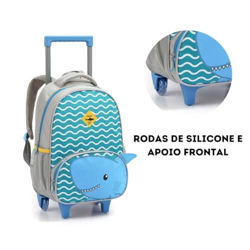 Mochila De Rodinha Escolar Infantil Do Tubarão