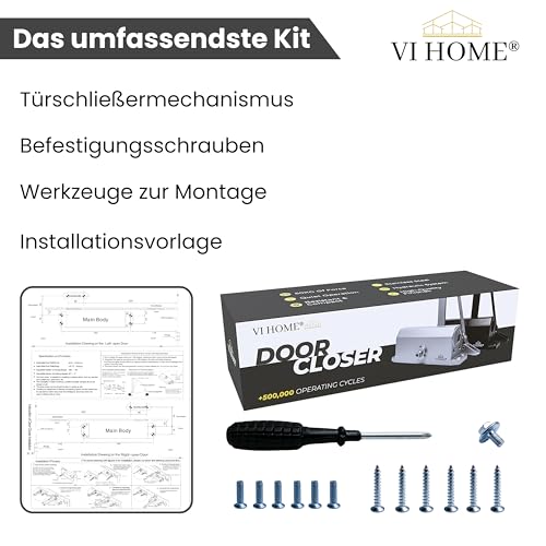 VI HOME Automatischer Türschließer Mit Rückhaltung/Türschließer Innentür/Türschließer Außen / /Türschließer Haustür / /Türschliesser
