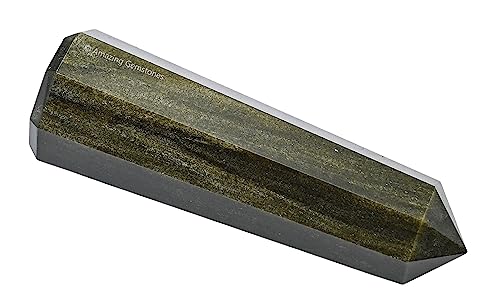 Image of Amazing Gemstone Golden Sheen Obsidian Crystal Towers - Natural Healing Crystal Point Obelisk for Reiki Healing and Crystal Grid (2 inch to 3 inch INCH)