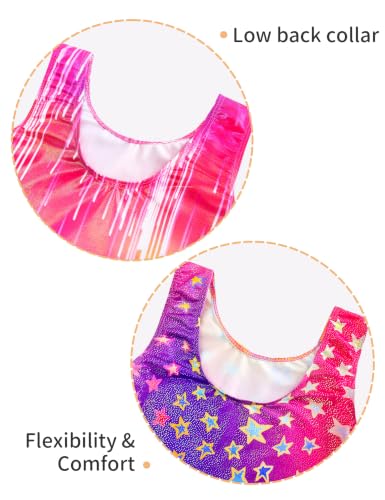 Image of 2 Pack Leotard for Girls Gymnastics Sparkly Sleeveless Unitards