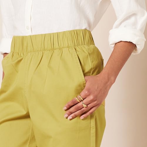 Amazon Essentials Women's Stretch Cotton Pull-on High Rise Relaxed-Fit Ankle Length Pant3