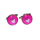 Gtr Men's Cufflinks X2BOC138 Hot Pink Funny Face Cufflinks