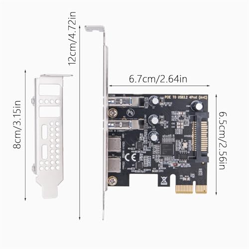 Tarjeta PCIE 1X a USB 3.2 Gen1 tipo C y puertos extra para PC de sobremesa 5