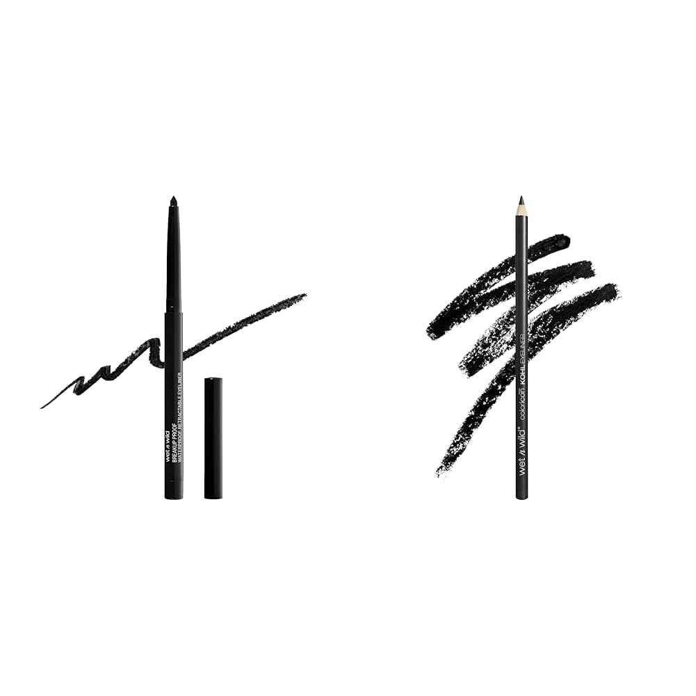 wet n wild Mega Last Breakup Proof Liquid Waterproof Eyeliner Blackest Black Color Icon Kohl Eyeliner Pencil Black