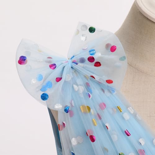 Image of IMEKIS Toddler Kids Girls Butterfly Dress Sparkle Sequins Tulle Wedding Formal Birthday Dresses 2-10T
