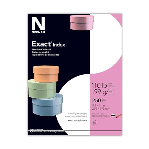 Wausau Exact Index Cardstock, 92 Brightness, 110 lb, 8.5 x 11 Inches, White, 250 Sheets (48508)