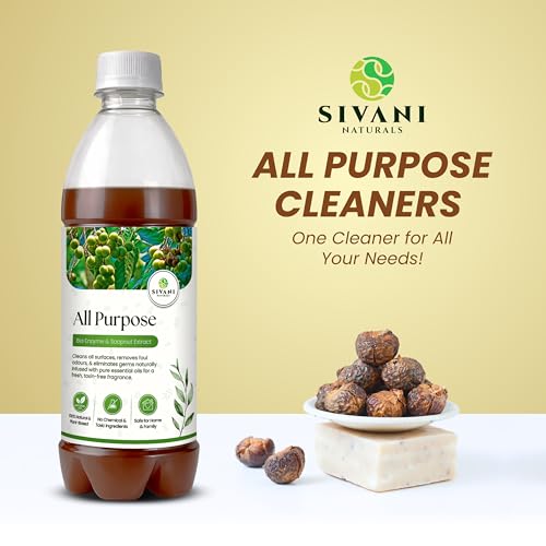 Image of Sivani Naturals All-Purpose Bio-Enzyme Cleaner | Citrus & Soap Nut | Metal Polish, Multi-Surface & Laundry Use 600 ML