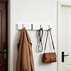 Perchero de pared, ganchos de abrigo plegables de madera resistentes, ganchos retráctiles para colgar bolsos, ropa, llaves, toallas, para baño, entrada (4 ganchos, blanco) 4