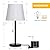 HAITRAL Bedside Table Lamps Set of 2 - Black and White Modern Desk Lamps for Bedroom, Dorm, Living Room, Office 20 inch H