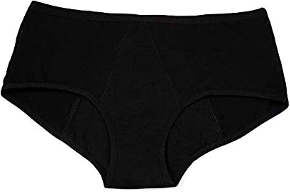Cotton Blend Gopadfree Heavy Period Panty Hipster Leak Proof Underwear for Medium to Heavy Flow,Reusable for 2 Years Without Pads (Black,4XL), Pack of 1, Women