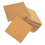 Mikinona 40 Stück Selbstklebende Quadratische Korkpads für Möbel Schutz Hitze Schalldämmende Korkuntersetzer Stoßabsorbierende DIY Korkmatten für Tisch und Keramik