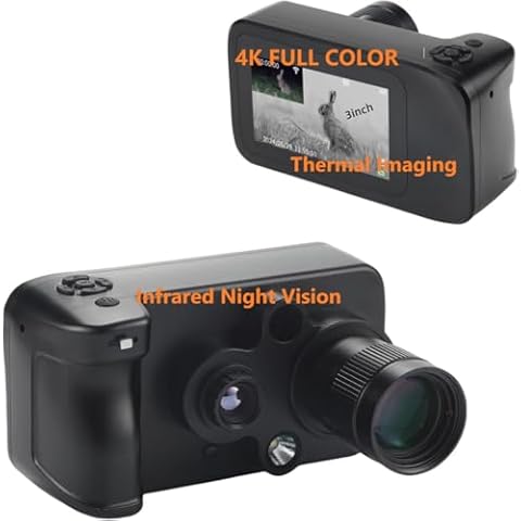Handheld Night Vision Monocular Switchable 3 Video Vision Modes 4k Full Color Image 25mm F0.8 Optical Lens Thermal Image Scope 13mm Thermal Lens 850nm IR B/W for Outdoor Hunting WiFi APP Cover