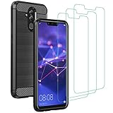 [Compatibilidad] --- Hecho de ultra fino 0.3mm dureza 9H vidrio templado y Premium Funda TPU Suave de Silicona para Huawei Mate 20 Lite. Recortes precisos para todos los controles de puertos, sensores y cámaras. Todos los botones son de fácil acceso.