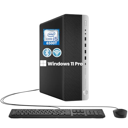 HP EliteDesk 800 G3 SFF Desktop PC Computer, Intel Core i5-6500T, 8GB RAM, 256GB SSD, Displayport, Wi-Fi, Keyboard and Mouse, Windows 11 Pro (Renewed)