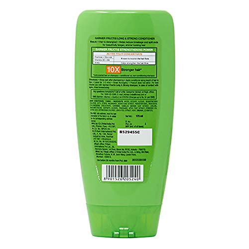 Image of Garnier Color Naturals Creme hair color, Shade 1 Natural Black, 70ml + 60g & Garnier Fructis Long and Strong Strengthening Conditioner, 175ml
