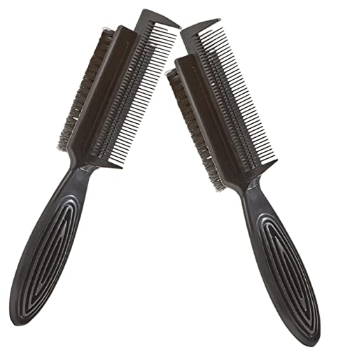 SAFIGLE Cepillo de Doble Cara Cabello y Limpieza de Pelos, 2 Piezas, Tamaño Pequeño, Cerdas de Nailon, Herramienta para Barbas y Cabello, Uso Profesional en Barberías y Salones