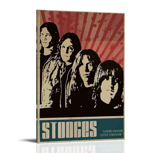 WJYCHEND Póster decorativo de The Stooges Singer con portada de álbum, serie musical, arte de pared, pintura decorativa para dormitorio, 50 x 75 cm, estilo marco