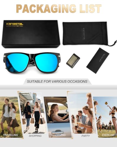 Image of KANASTAL Over Glasses Sunglasses Square Fit Over Polarized Sunglasses UV400 | Fit-over Put Over Glasses Design, Fashion Oversized, Lightweight TR90 Frame, Suitable for driving, beach, daily and vacation