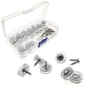 JZK 40 x Antislip, anti-vocht, stil, 18 mm siliconen rubber vloerbeschermer pads glijders met schroeven voor meubels stoelpoten voeten voor hardhout/tegelvloer