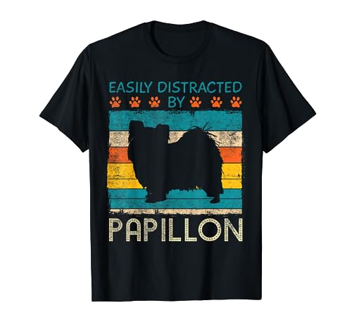 Papillon Dog Owner Spaniel Raza Pelaje Parent Retro Vintage Camiseta