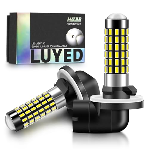 LUYED 881 LED Fog Light Bulb 1800 Lumens Super Bright 3014 78-EX Chipsets 889 894 896 Led Bulbs with Projector for Fog Lights,Xenon White,Pack of 2