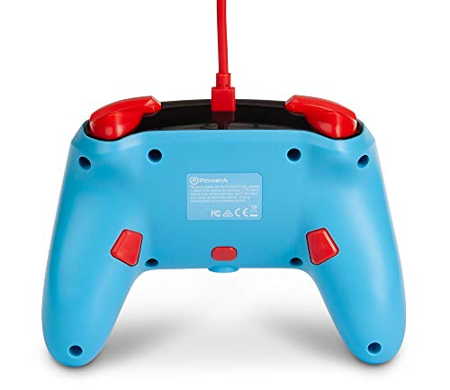 Image of PowerA Enhanced Wired Gaming Controller for Nintendo Switch, Super Mario Bros, Mario Punch, Blue (Officially Licensed)
