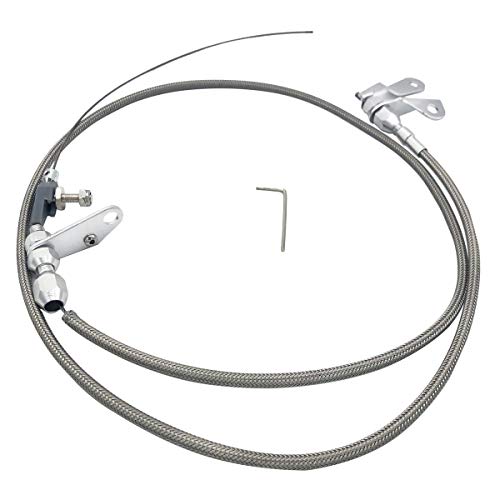 Transmission Kickdown Cable Kit,Stainless Braided Kick Down Cable Replacement For Ford C4 C-4 Detent #TOP1