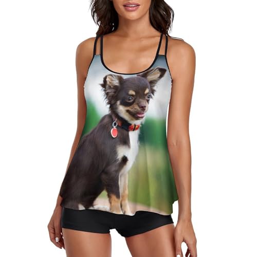 Bikini avec short de garçon et maillot de bain tankini femme