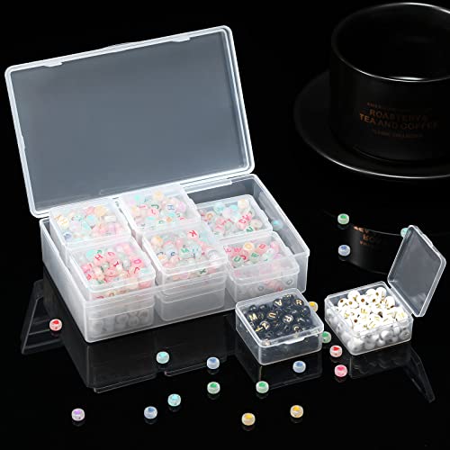 Image of Blulu 13 Pieces Small Bead Organizers Plastic Bead Storage Containers with Lids Mini Clear Storage Cases Transparent Craft Boxes for Jewelry Diamonds DIY Art Craft Accessory(1.5 x 1.5 x 0.7 Inch)