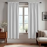 Picture of Deconovo Blackout Curtains, Thermal Insulated Rod Pocket Window Drapes, Noise Reducing, Oeko-TEX Certified, Room Darkening Curtains for Bedroom/Living Room, 2 Panels, Greyish White, 52W x 72L