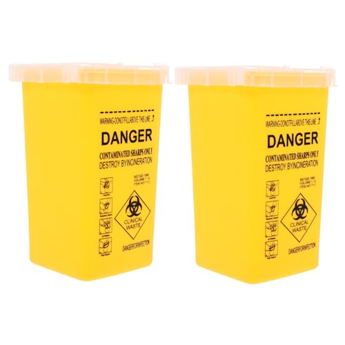 HAWILLOSCH 2piezas Cubo Multifunción Para Objetos Punzantes Cajas De Plástico Sin Fugas Grietas