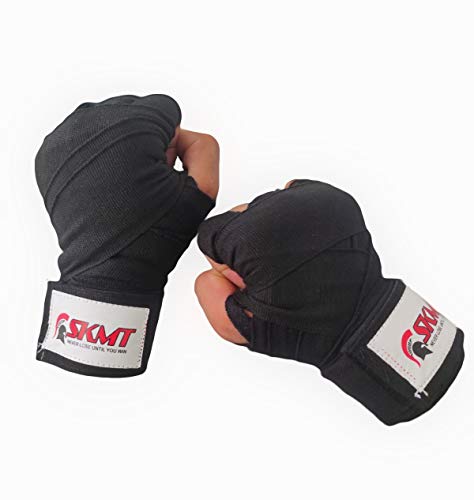 Image of SKMT Never Lose Until You Win Hand Wraps, Hand Wraps for Boxing, Boxing Hand Wrap /Punching Hand Wraps Length 180 inch (Black)