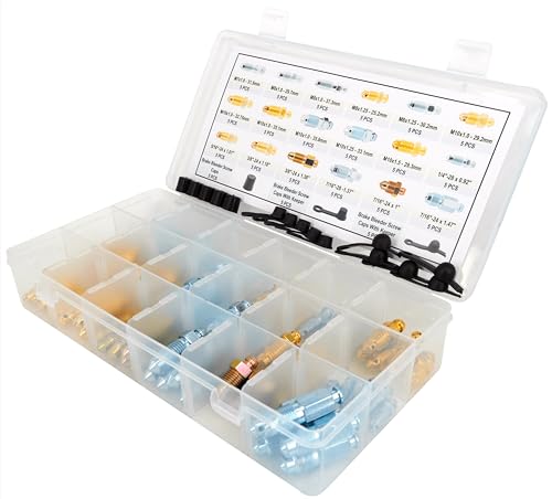 image for Dsnaduo 90 PCS 18 Types Brake Caliper & Wheel Cylinder Bleeder Screw B