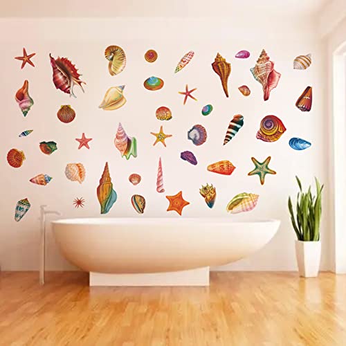 Vinilos decorativos de pared estrellas de mar y conchas miniatura 3