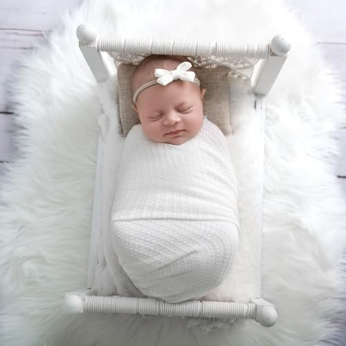 Twinkle Nest Baby Wrap: Newborn Photography Wrap. Baby Photoshoot Prop for Boy or Girl. Baby Swaddle Wrap and Receiving Blanket for Newborn Photography Props. Baby Photo Props. (White) - Image 2