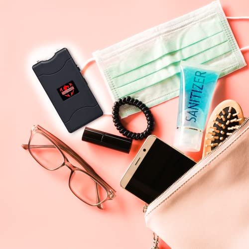 Super Heavy Duty 35 Billion Mini Stun Gun For Self Defense With Bright Led Flashlight, Rechargeable Battery, Nylon Holsters With Belt Loop For Easy Cary (Black) #TOP6