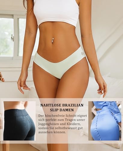 READY TO LOVE READY TO LOVE Unterhosen Damen Spitze Nahtlose Unterwäsche Damen Seamless Slip Underwear Women Hipster Mehrpack 6er Pack（M） - Produktansicht 3 | TV | Video | Foto