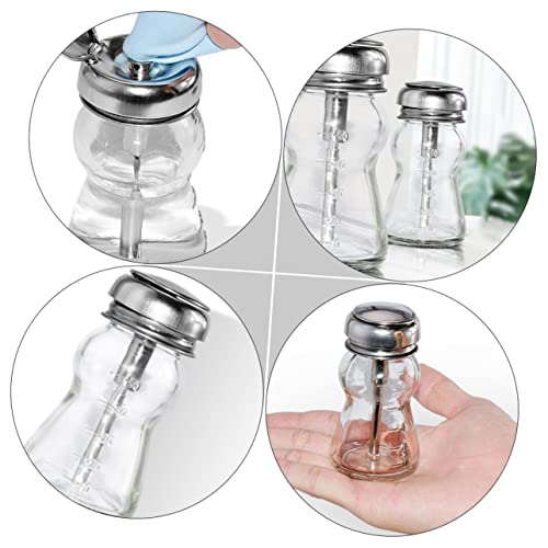 Pump Glass Nail Polish Remover Bottle Thickened Transparent Pressing Dispenser for Makeup Remover and Solvents Durable Refillable Storage Container2
