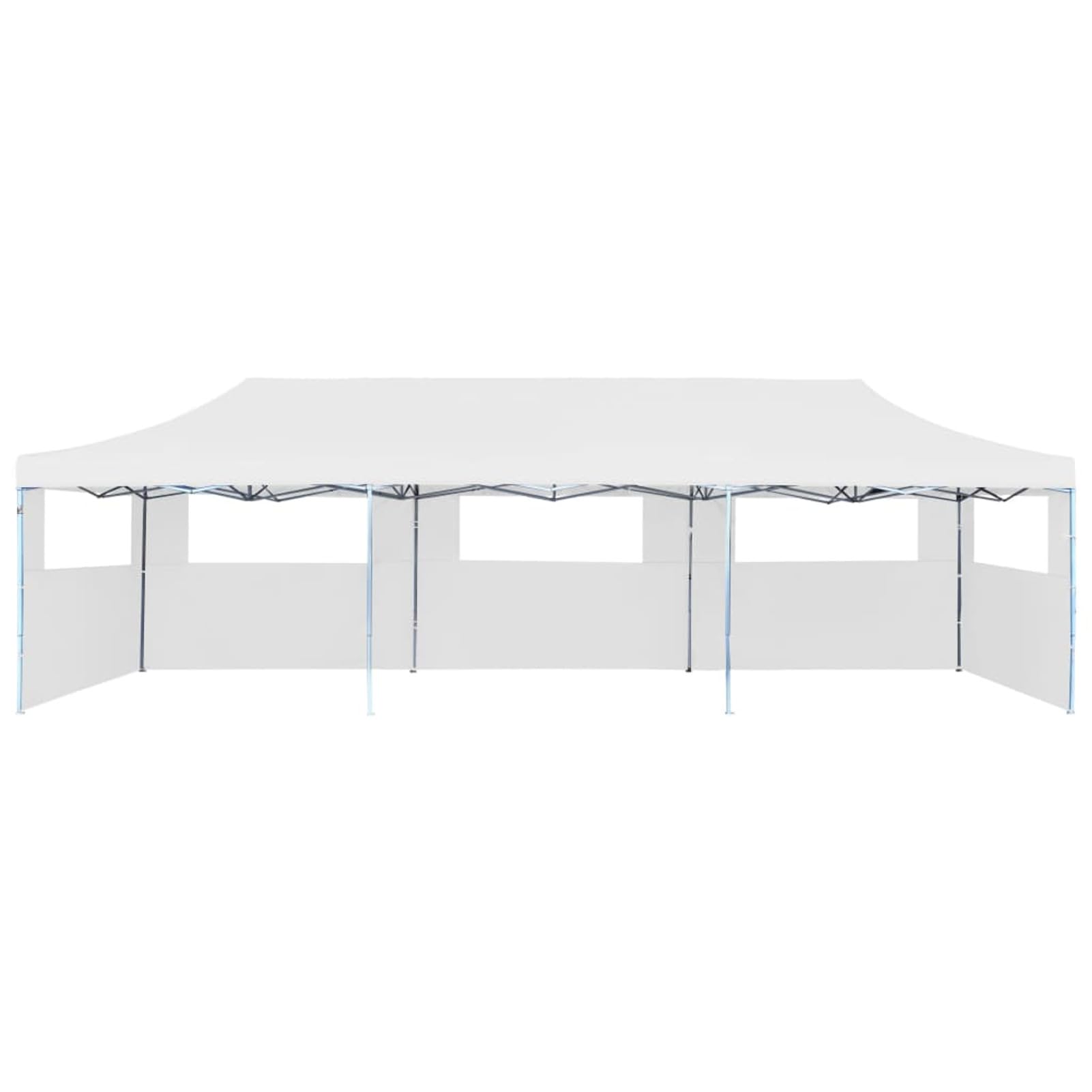 Pop-Up Partyzelt Faltbar mit 5 Seitenwänden 3x9 m Weiß Pavillon, Faltpavillon, Gazebo, Überdachung Garten, Sonnenschutz Zelt, Poolzelt, Pop Up Zelt, Pergola