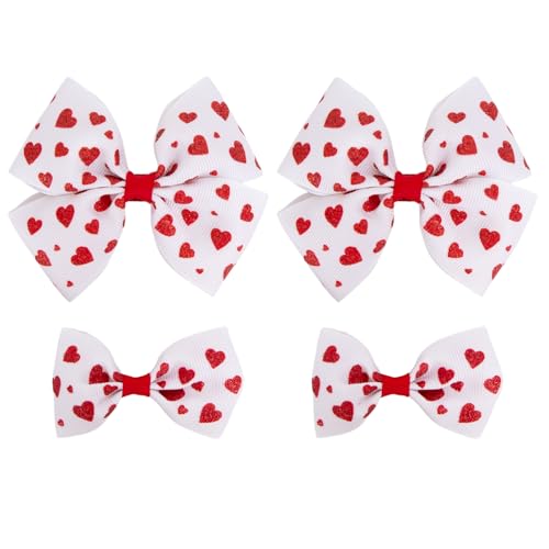 Pinzas para cabello con lazo y corazón, pack de 4 piezas miniatura 1