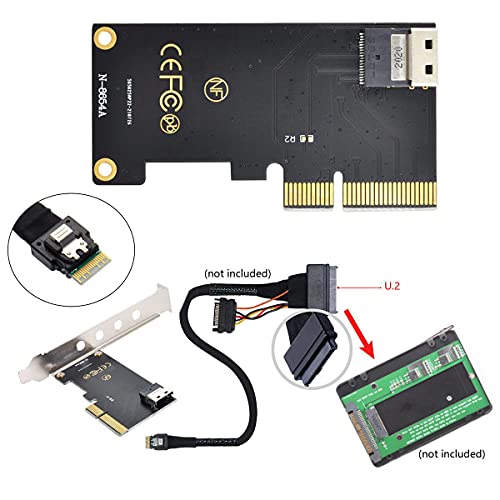 Image of CY Card PCI-E 4X to U.2 U2 Kit SFF-8639 to SFF-8654 Slimline SAS NVME PCIe 3.0 4.0 SSD Adapter for Mainboard