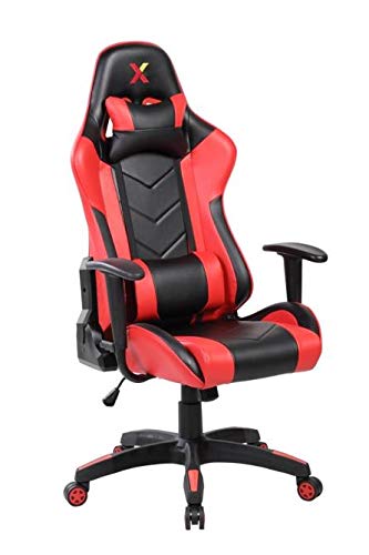 NAKURA Silla ergonómica Gamer Profesional con Mecanismo de inclinación, Sistema hidráulico Elevador, Asiento Giratorio, reposabrazos, Cojines Ajustables y Desmontables para Zona Lumbar y reposacabeza