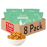 Flock Keto Chicken Skin Chips | Low Carb, High Protein, Sugar Free, Gluten Free Single Serve Snack – Ranch Flavor, 8-Pack (1oz)