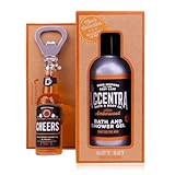 Set de regalo Accentra MEN'S COLLECTION para hombre en caja de regalo de papel kraft, set de cuidado personal con gel de ducha de 150 ml y abrebotellas, fragancia masculina, idea de regalo