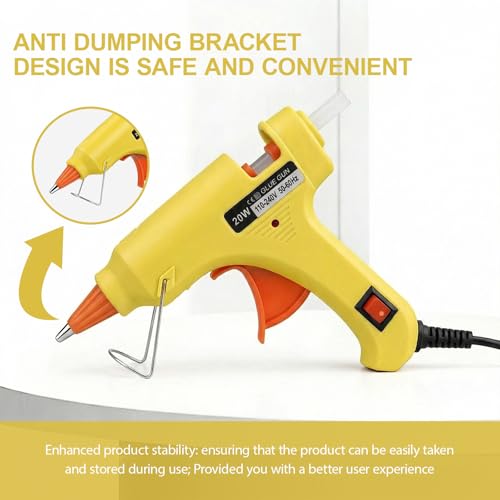 Image of Mini Hot Glue Gun 10pcs Glue Stick Hot Glue Gun Set For Quick Repair Artist DIY Art Home 20w Yellow