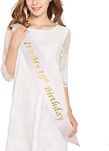 18Th Birthday Pink Tiara And Sash Glitter Satin Sash And Crystal Rhinestone Tiara Crown For Happy 18Th Birthday Party Supplies Favors Decorations 18Th Birthday Party Accessories