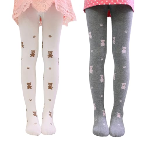 Happy Cherry Girls Cartoon Cotton Leggings Pants Tights Warm Stockings 2 Pack 7-10Y